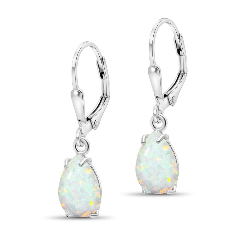 925 Sterling Silver Opal Earrings for Women - October Birthstone Teardrop Leverb